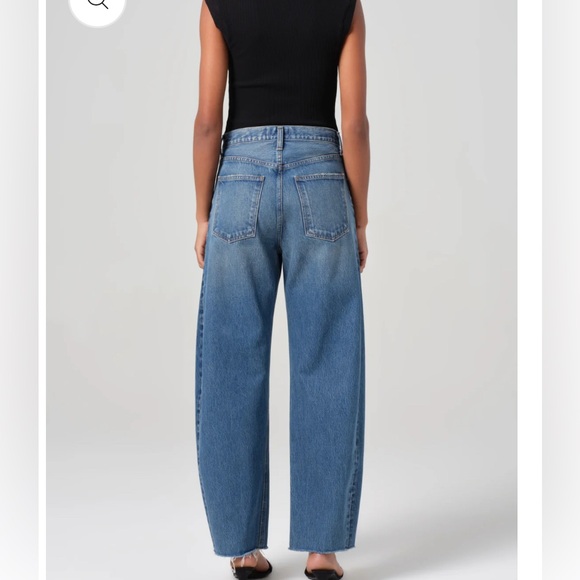 $258 NWT AGOLDE  LUNA HIGH RISE PIECED TAPER
IN SPLIT SZ 27 - Picture 2 of 12